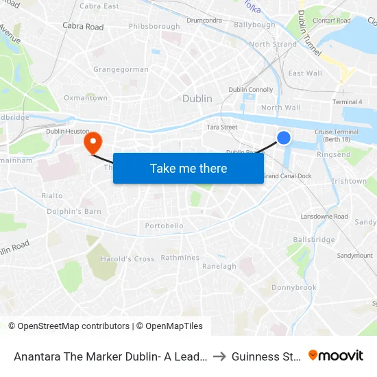 Anantara The Marker Dublin- A Leading Hotel of the World to Guinness Storehouse map