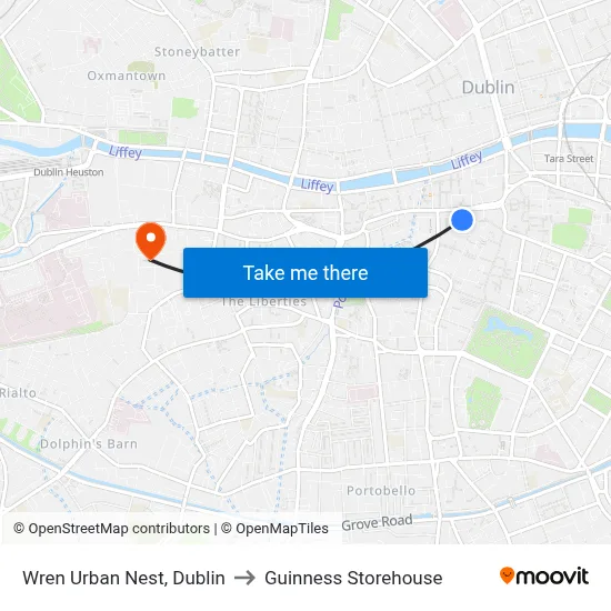 Wren Urban Nest, Dublin to Guinness Storehouse map