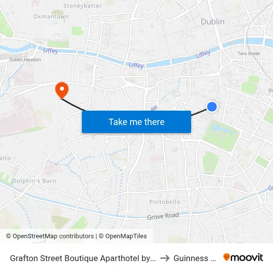 Grafton Street Boutique Aparthotel by City Break Apartments, Dublin to Guinness Storehouse map