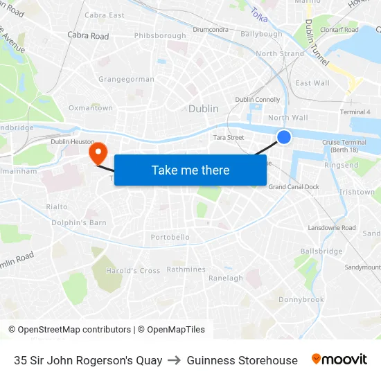 35 Sir John Rogerson's Quay to Guinness Storehouse map