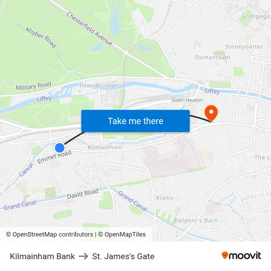Kilmainham Bank to St. James's Gate map