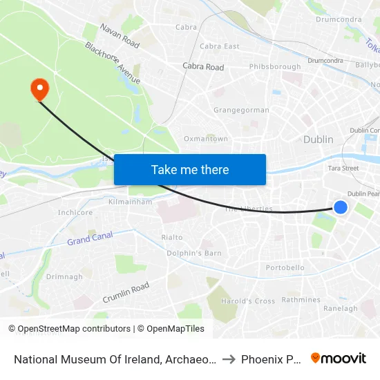 National Museum Of Ireland, Archaeology to Phoenix Park map