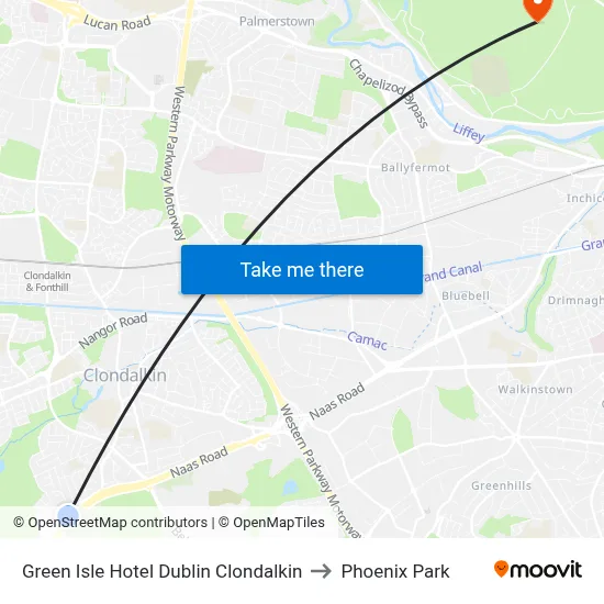 Green Isle Hotel Dublin Clondalkin to Phoenix Park map