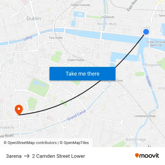 3arena to 2 Camden Street Lower map