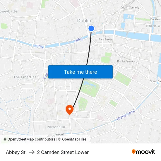 Abbey St. to 2 Camden Street Lower map