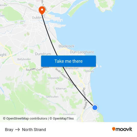 Bray to North Strand map
