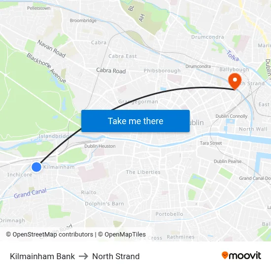 Kilmainham Bank to North Strand map