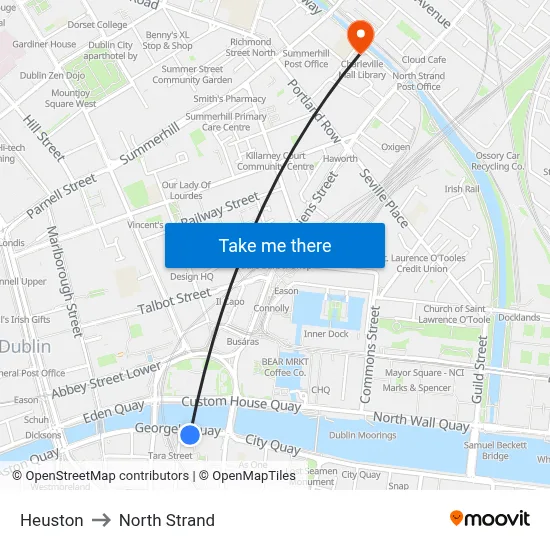 Heuston to North Strand map