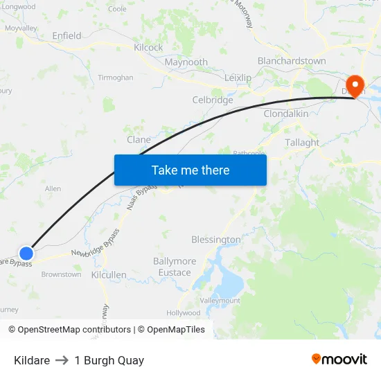 Kildare to 1 Burgh Quay map