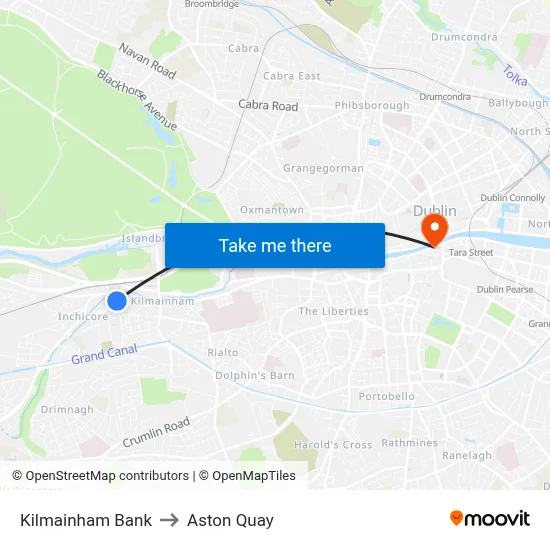 Kilmainham Bank to Aston Quay map