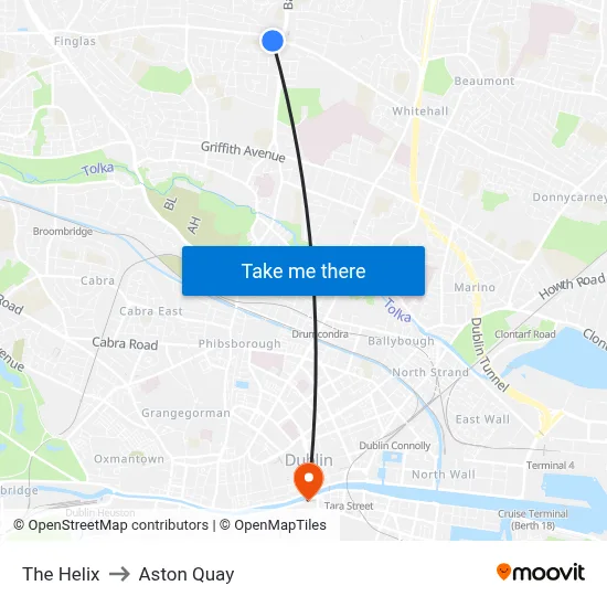 The Helix to Aston Quay map