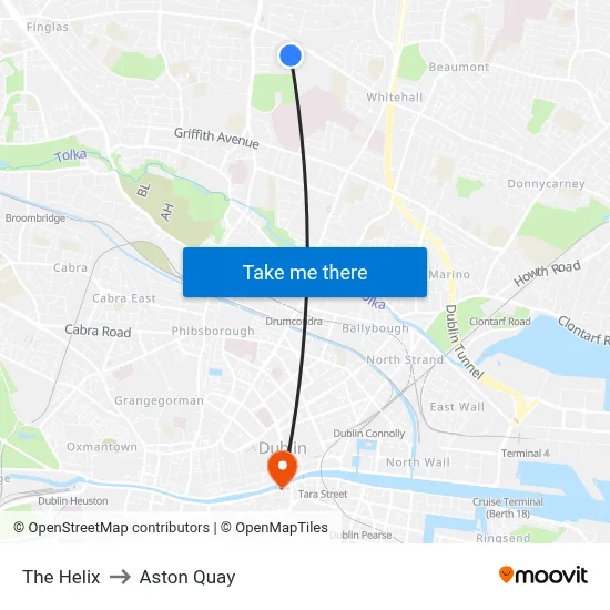 The Helix to Aston Quay map