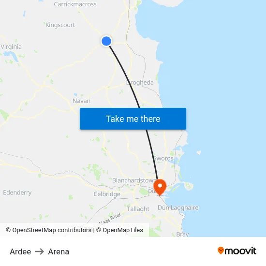 Ardee to Arena map