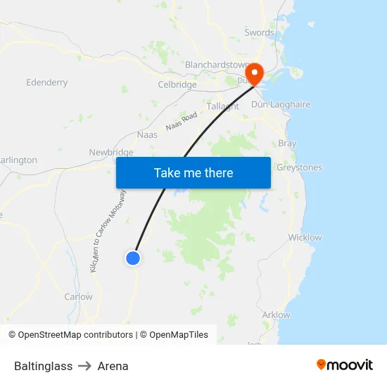 Baltinglass to Arena map