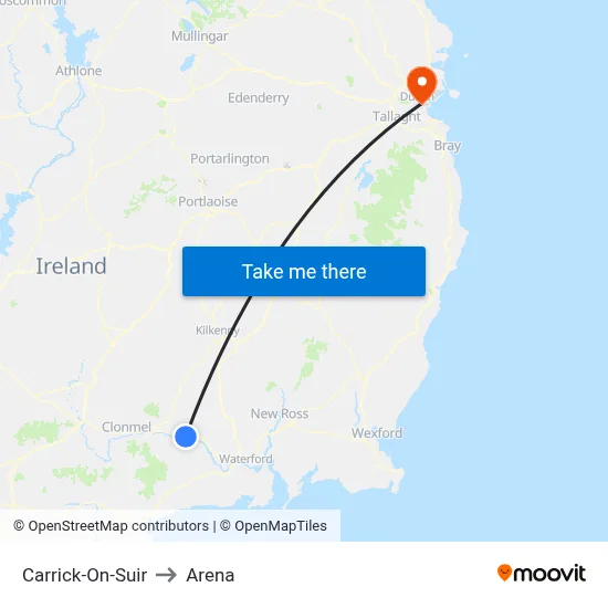 Carrick-On-Suir to Arena map