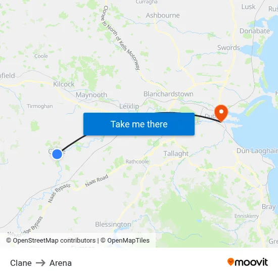 Clane to Arena map