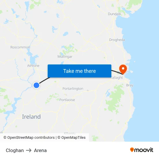 Cloghan to Arena map