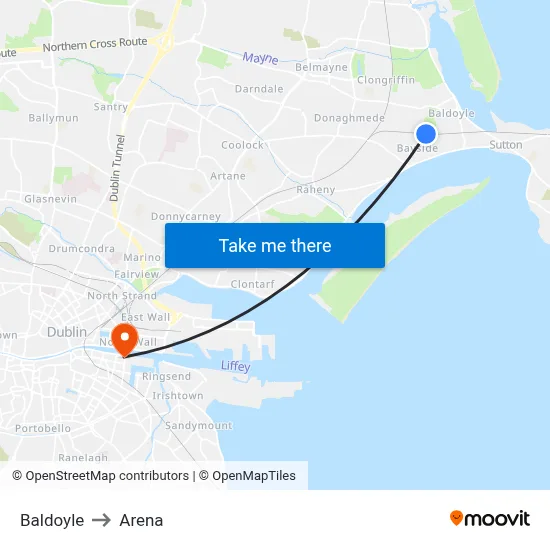 Baldoyle to Arena map