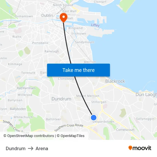 Dundrum to Arena map