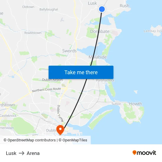 Lusk to Arena map