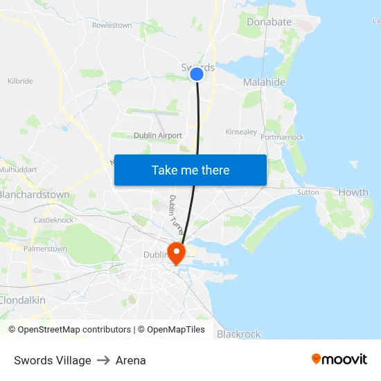 Swords Village to Arena map