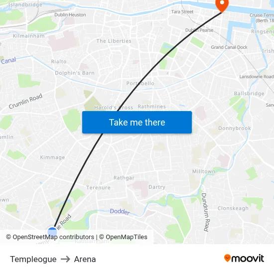 Templeogue to Arena map