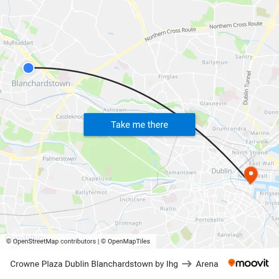 Crowne Plaza Dublin Blanchardstown by Ihg to Arena map