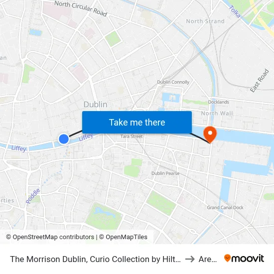 The Morrison Dublin, Curio Collection by Hilton to Arena map