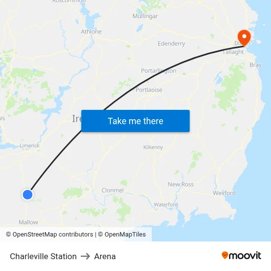 Charleville Station to Arena map