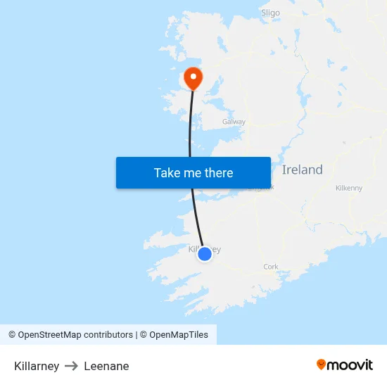Killarney to Leenane map