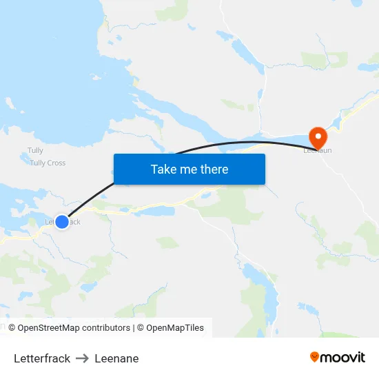 Letterfrack to Leenane map