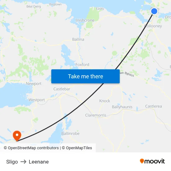 Sligo to Leenane map