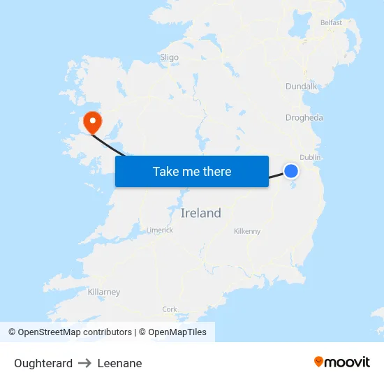 Oughterard to Leenane map