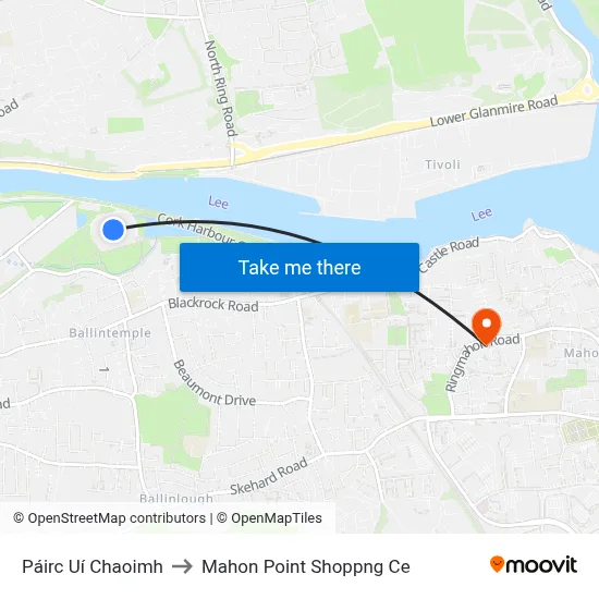 Páirc Uí Chaoimh to Mahon Point Shoppng Ce map