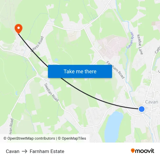Cavan to Farnham Estate map