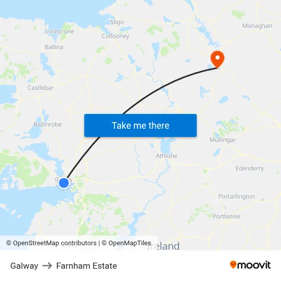 Galway to Farnham Estate map