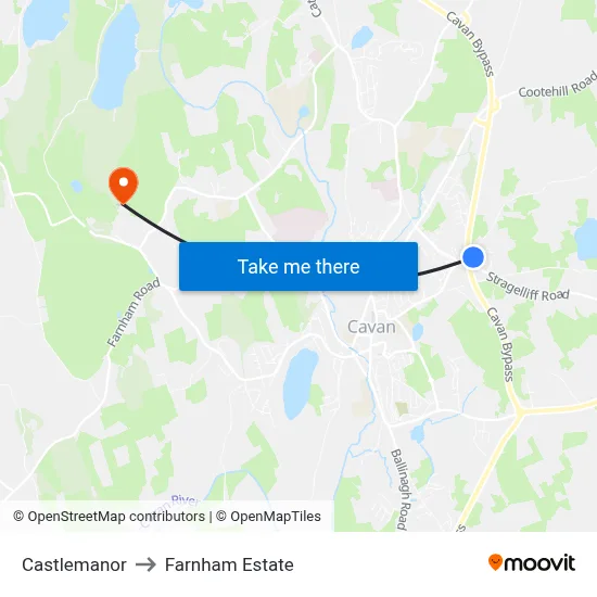 Castlemanor to Farnham Estate map