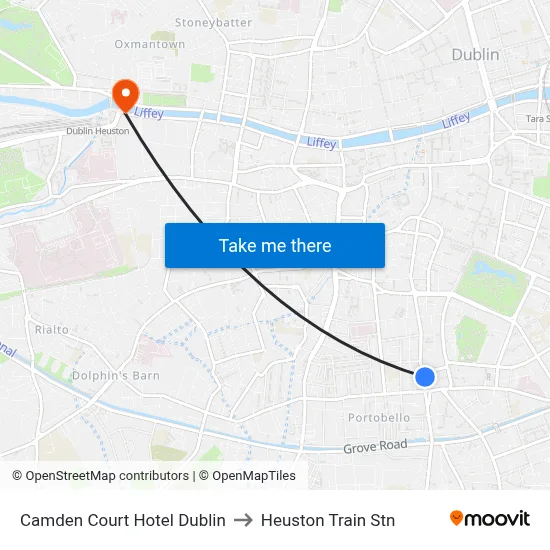 Camden Court Hotel Dublin to Heuston Train Stn map