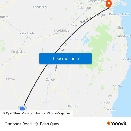 Ormonde Road to Eden Quay map