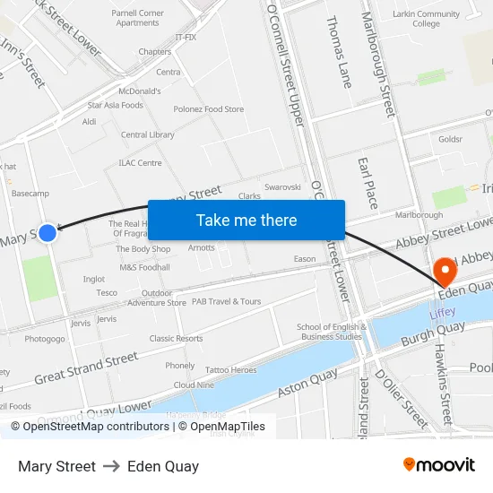 Mary Street to Eden Quay map