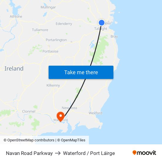 Navan Road Parkway to Waterford / Port Láirge map