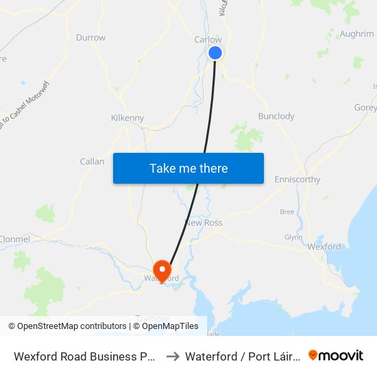 Wexford Road Business Park to Waterford / Port Láirge map