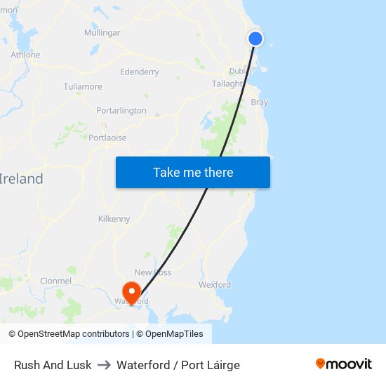 Rush And Lusk to Waterford / Port Láirge map
