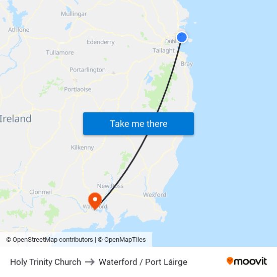 Holy Trinity Church to Waterford / Port Láirge map