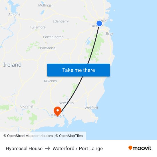 Hybreasal House to Waterford / Port Láirge map