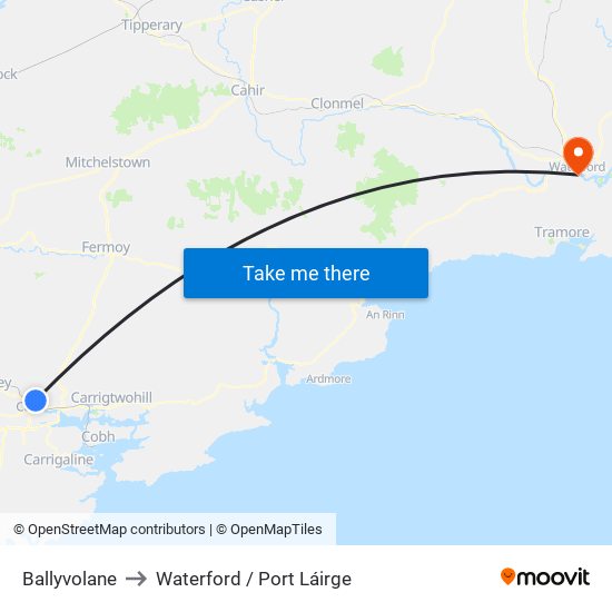 Ballyvolane to Waterford / Port Láirge map