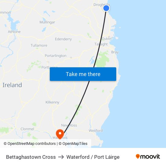 Bettaghastown Cross to Waterford / Port Láirge map