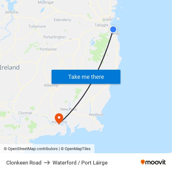 Clonkeen Road to Waterford / Port Láirge map