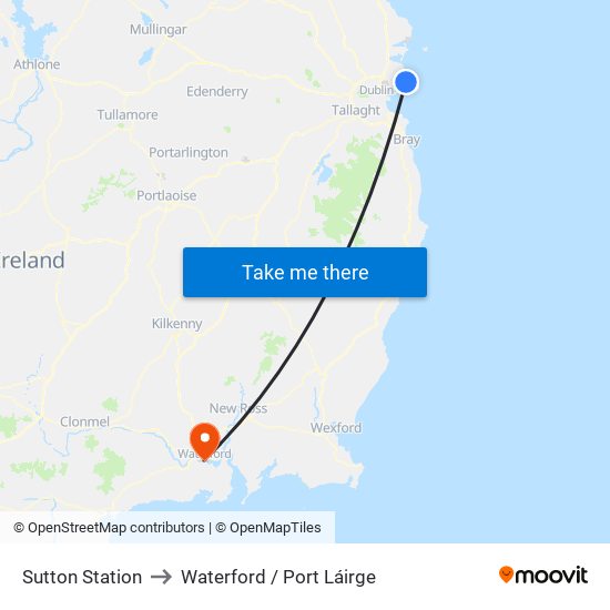 Sutton Station to Waterford / Port Láirge map