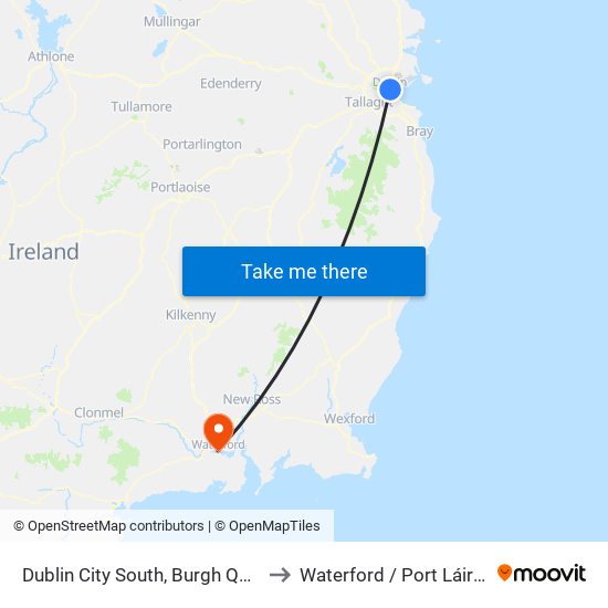 Dublin City South, Burgh Quay to Waterford / Port Láirge map